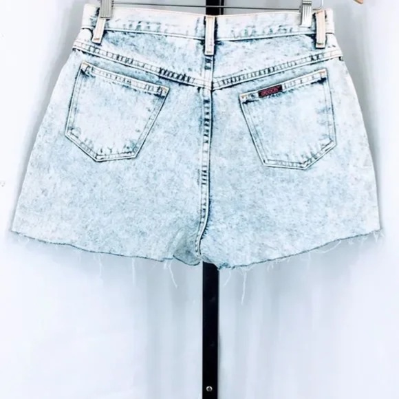 Sasson Women Denim Shorts 80s Vintage Acid Wash Button Fly Cut Off Shorts Sz 29 - Picture 4 of 9